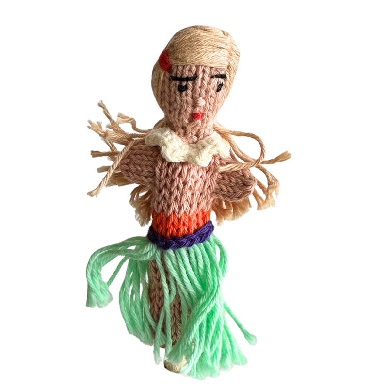 Organic Cotton Finger Puppet - Hula Girl