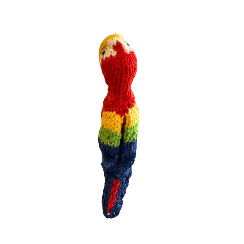 Organic Cotton Finger Puppet - Macaw
