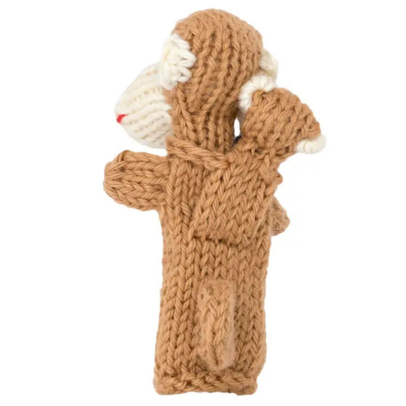 Organic Cotton Finger Puppet - Monkey + Baby