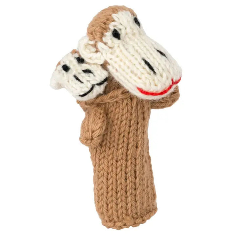 Organic Cotton Finger Puppet - Monkey + Baby