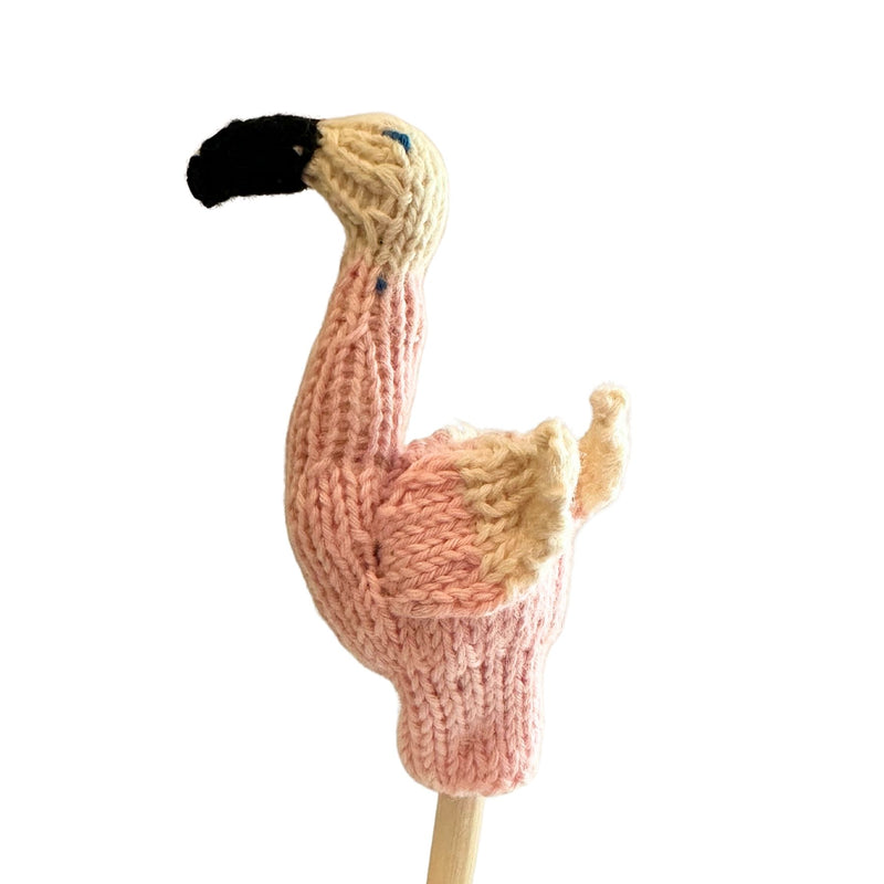 Organic Cotton Finger Puppet - Flamingo
