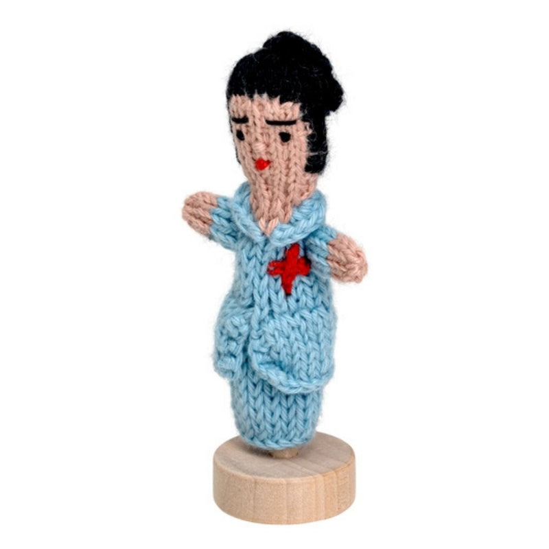Organic Cotton Finger Puppet - Nurse