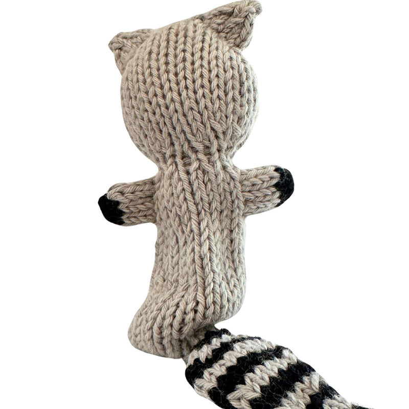 Organic Cotton Finger Puppet - Raccoon