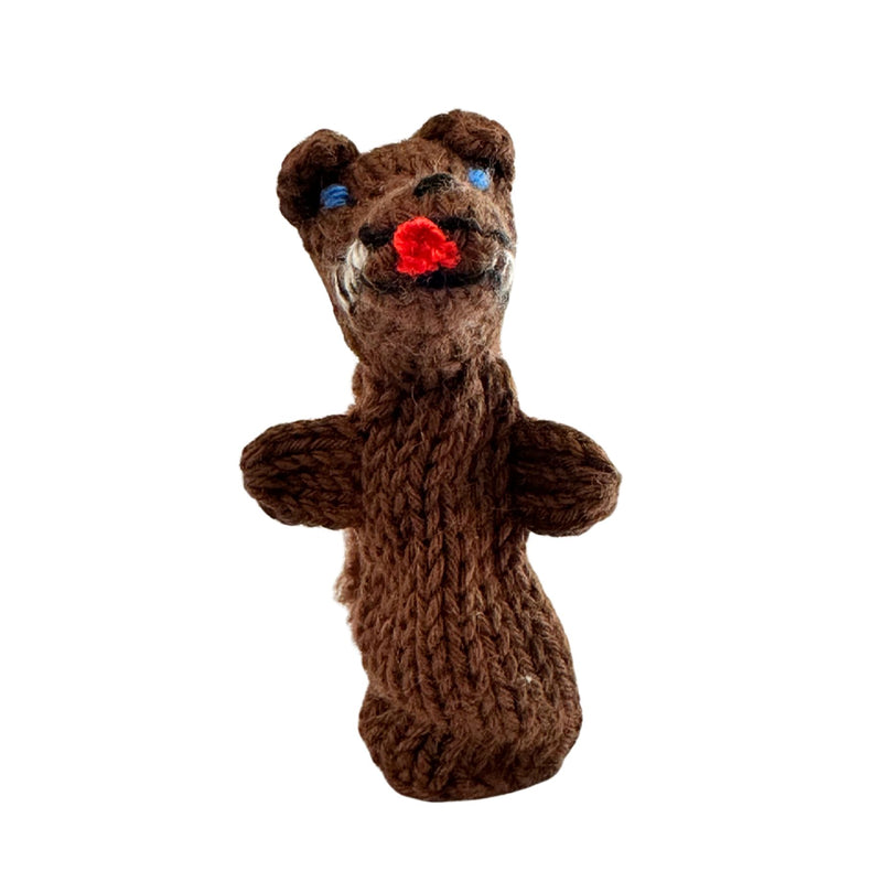 Organic Cotton Finger Puppet - Wolf