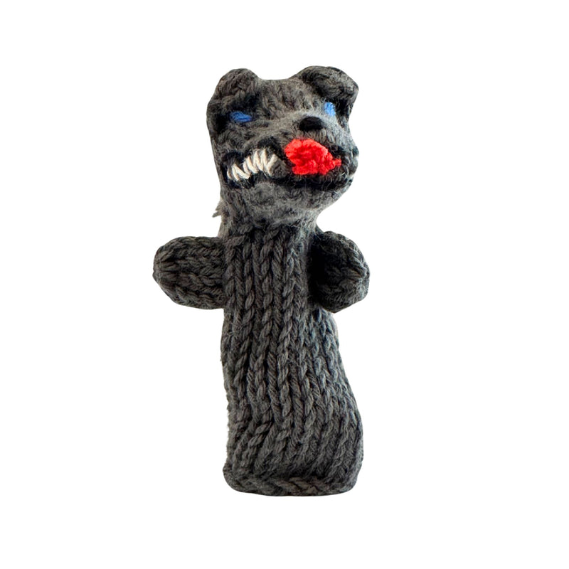 Organic Cotton Finger Puppet - Wolf