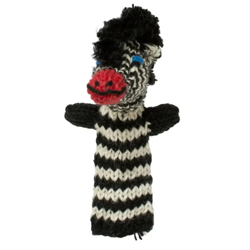 Organic Cotton Finger Puppet - Zebra