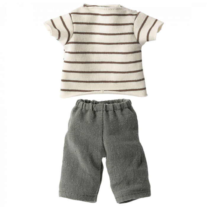 Maileg Striped Blouse + Pants, Size 2