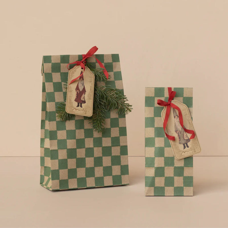 Gift Bag, Checker Green