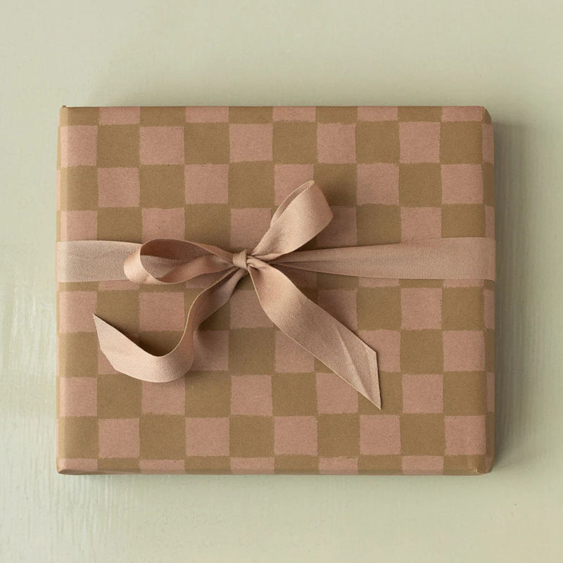 Wrapping Paper, Checker Rose/Ocher