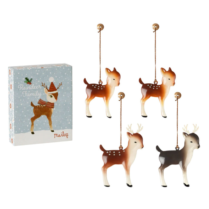 Metal Ornaments, Reindeer Family