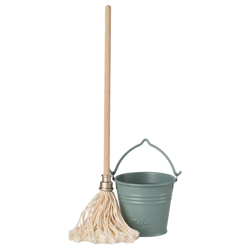 Bucket + Mop Set, Miniature - Light Blue