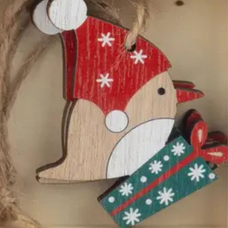 Mini Printed Wood Ornaments, Bird