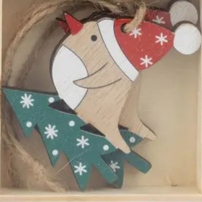 Mini Printed Wood Ornaments, Bird