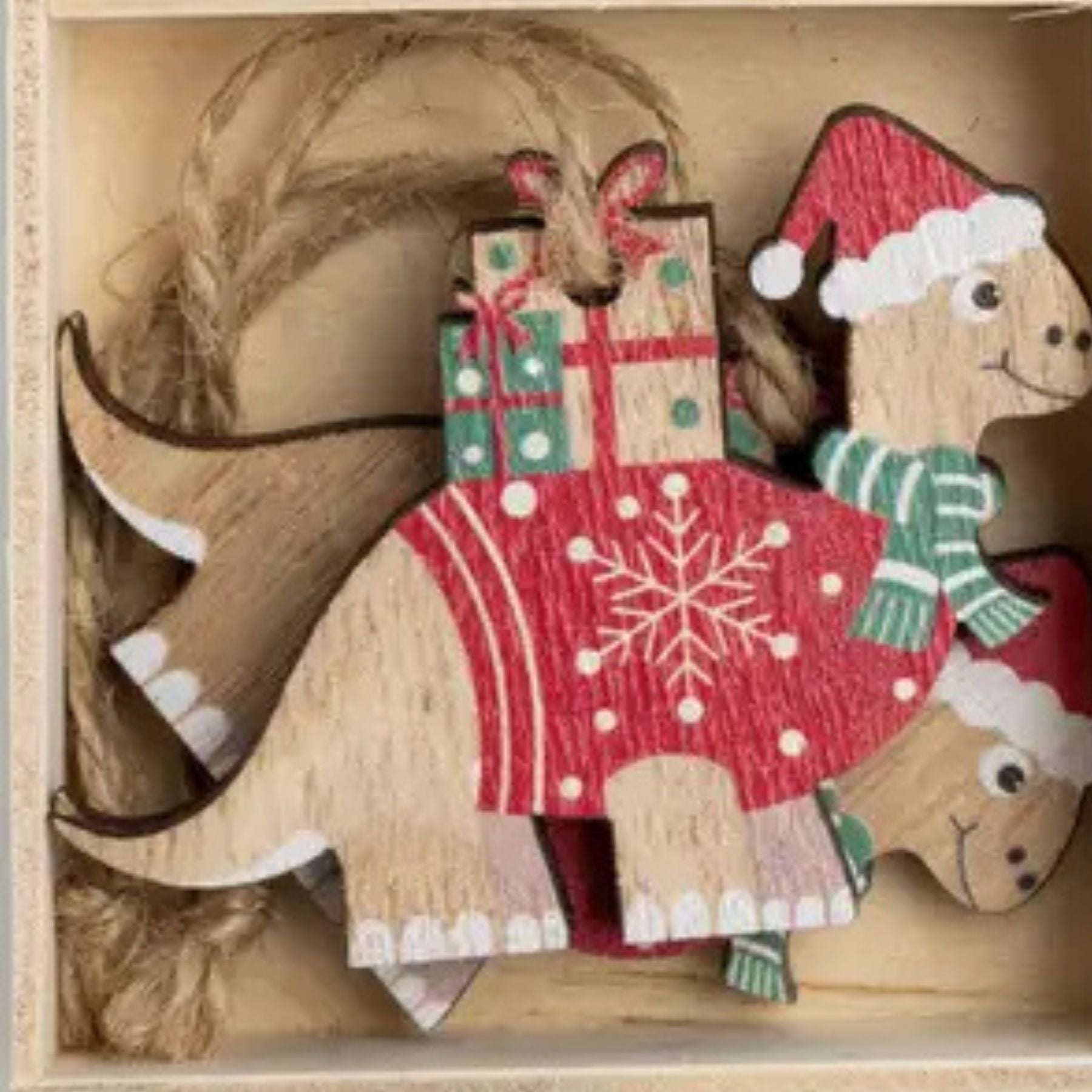 Mini Printed Wood Ornaments, Dino — Simply Green Baby