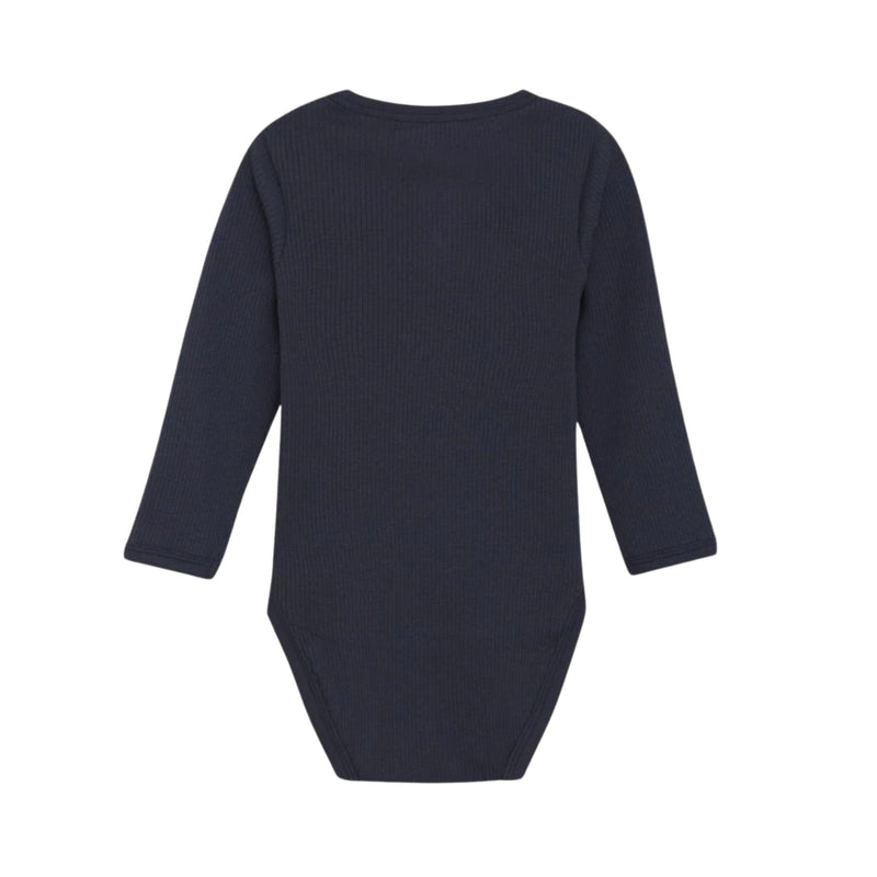 Baby Modal Rib Long Sleeve Bodysuit Blue