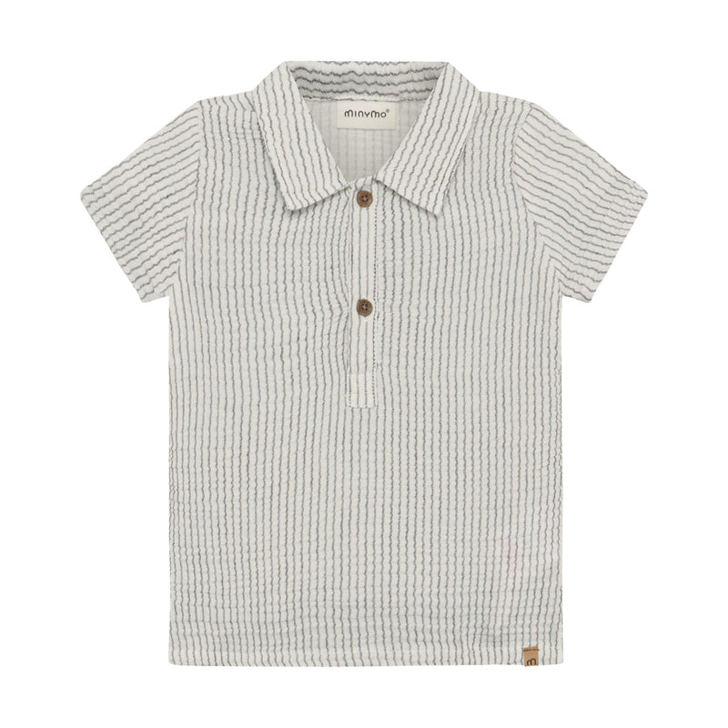 Organic Muslin Vertical Blue Stripe Shirt