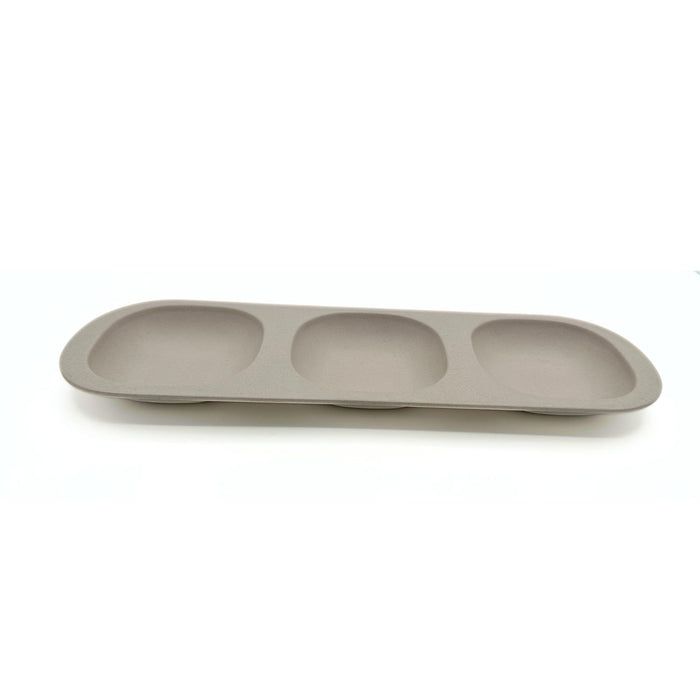 Multi-Compartment Bamboo Snack Tray