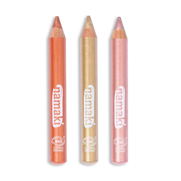 Organic Glitter Make-up Pencil - Jumbo Copper Gold Pink