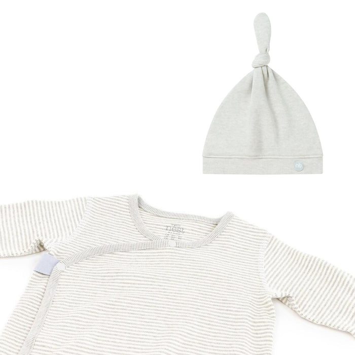 Organic Cotton Ribbed Kimono + Knotted Hat Gift Set