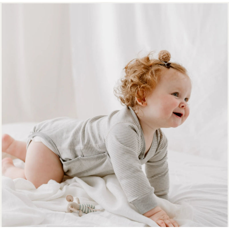 Organic Cotton Basic, Ribbed Kimono LS Onesie