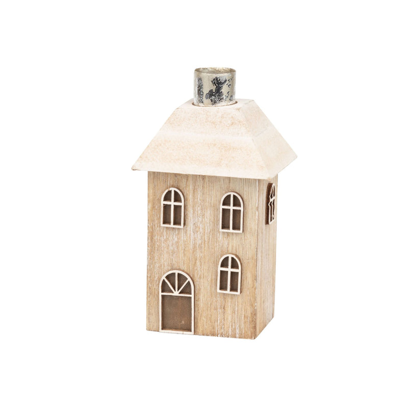Nordic Wood House Candle Holder