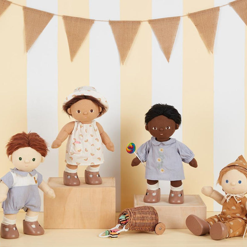 Cotton Una Rainbow Dress Set - Ivory