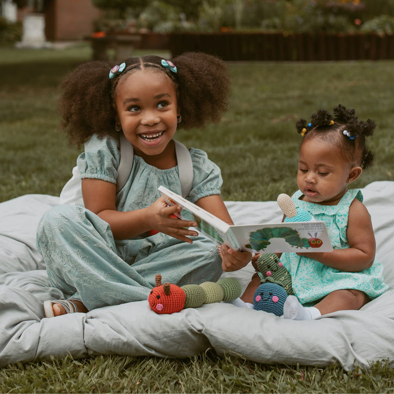 Hungry Caterpillar Book and Organic Cotton Rattles Set