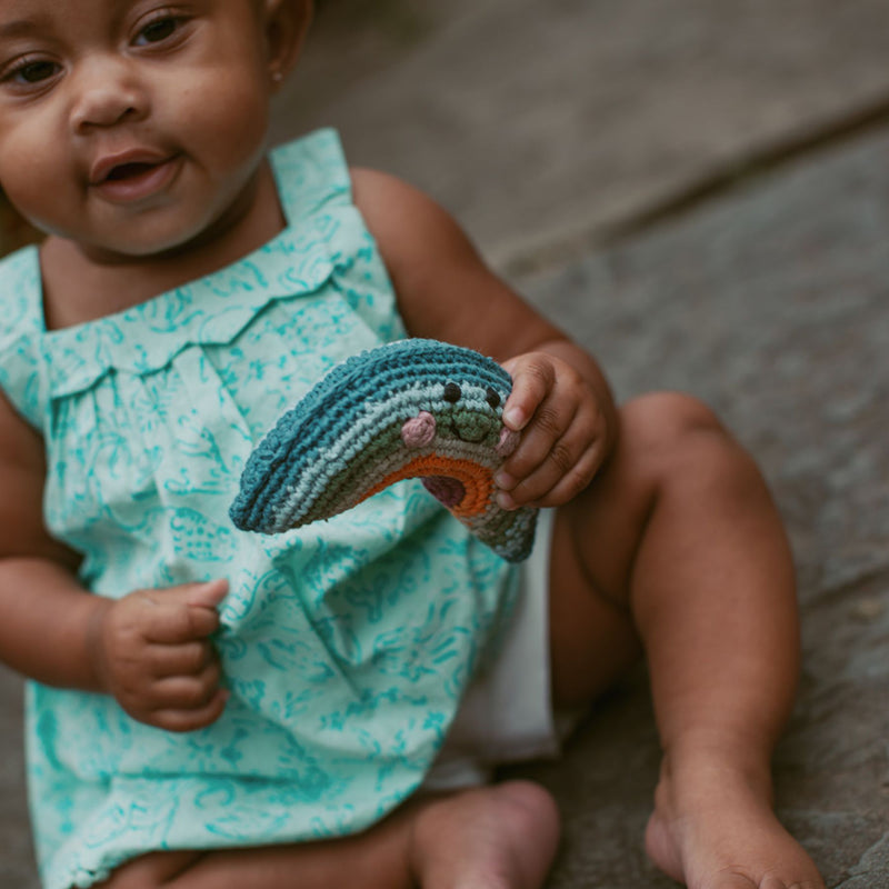 Organic Cotton Boho Rainbow Rattle