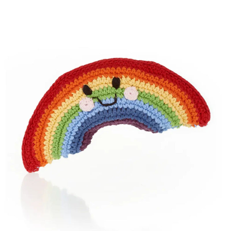 Organic Cotton Bright Rainbow Rattle