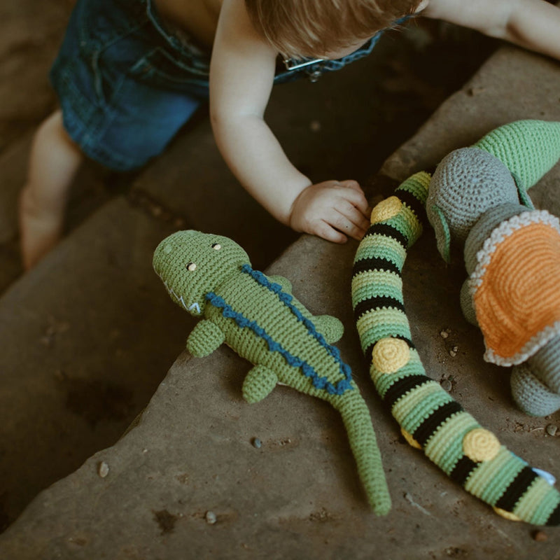 Organic Cotton Crocodile Rattle