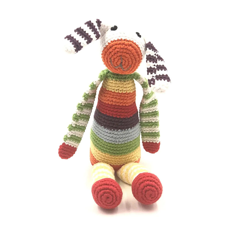 Organic Cotton Velvety Rainbow Bunny Rattle