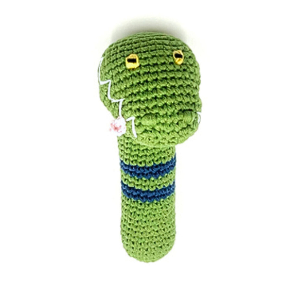 Pebble Organic Cotton Crocodile Stick Rattle — Simply Green Baby