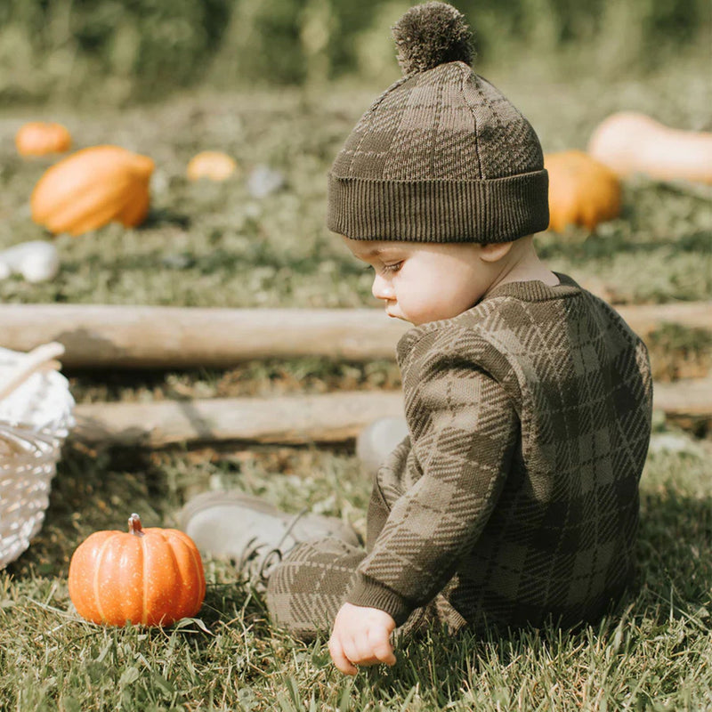 Green Gingham Knit Playsuit