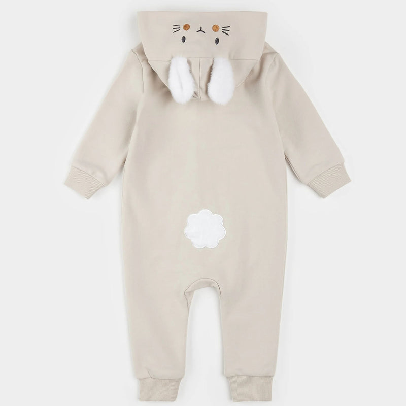 Hooded Bunny Crème Playsuit