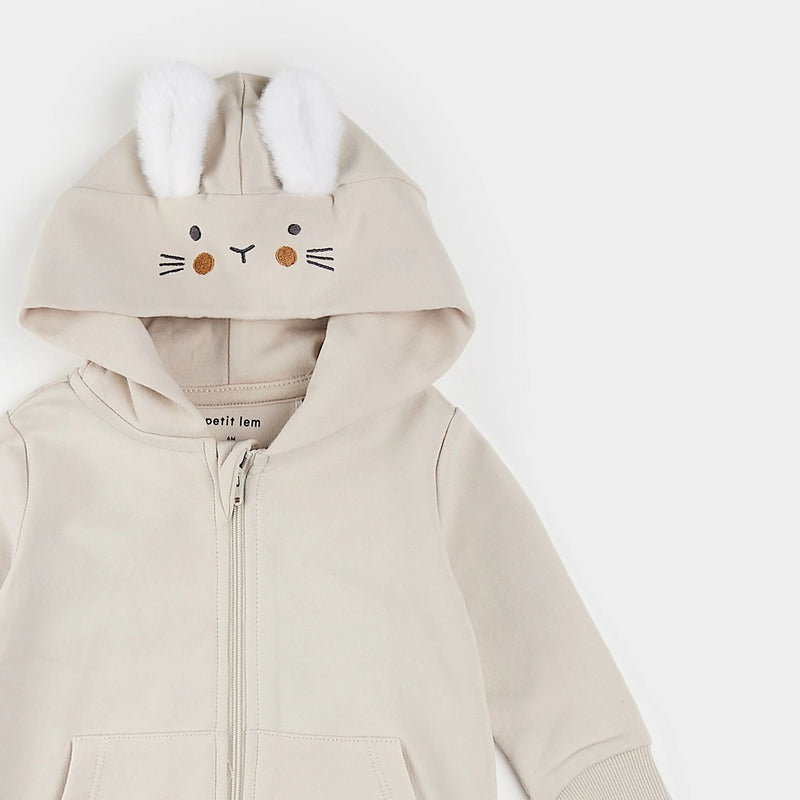 Hooded Bunny Crème Playsuit