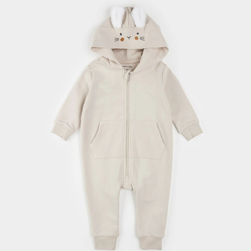 Hooded Bunny Crème Playsuit