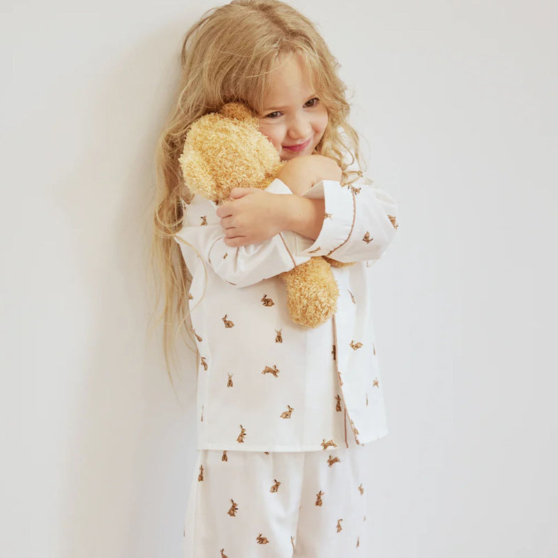 Hoppy Bunnies on Poplin PJ Set