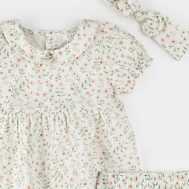 Spring Bunnies Poplin 3pc Dress Set