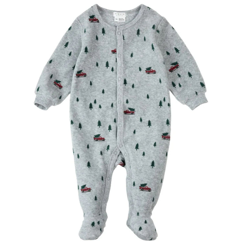 Tree Velour Footed Sleeper
