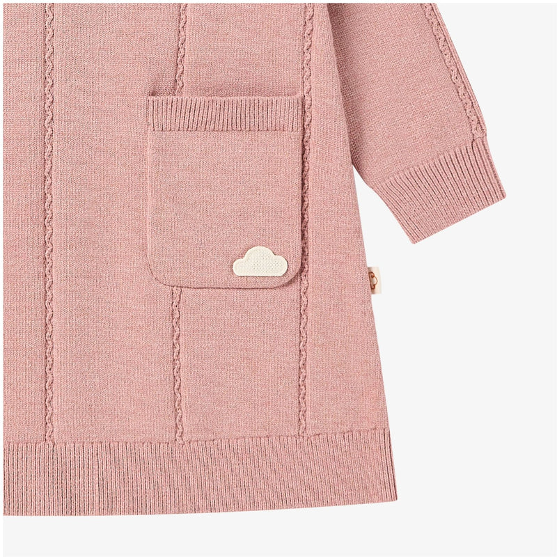 Cable Knit Dress - Old Rose