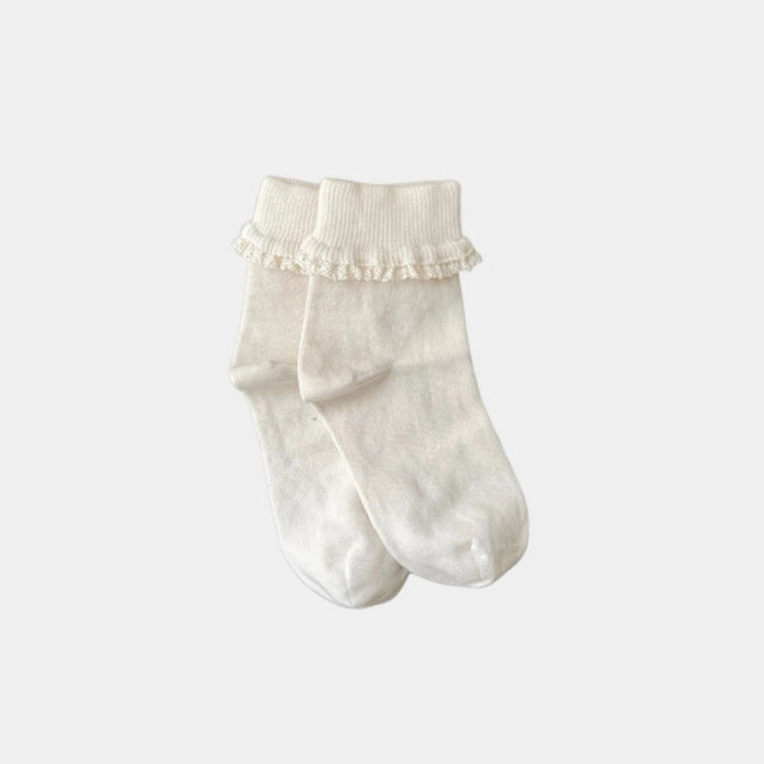 Pure (no Dye) Lace Organic Cotton Kids Socks