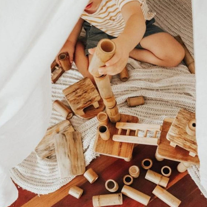 Bamboo Building Set with Houses