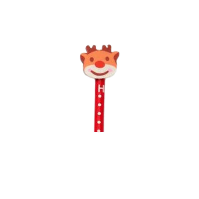 Pencil with Christmas Themed Eraser Topper