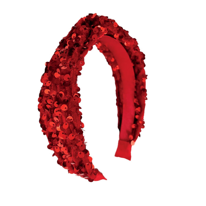 Red Sequin Velvet Headband