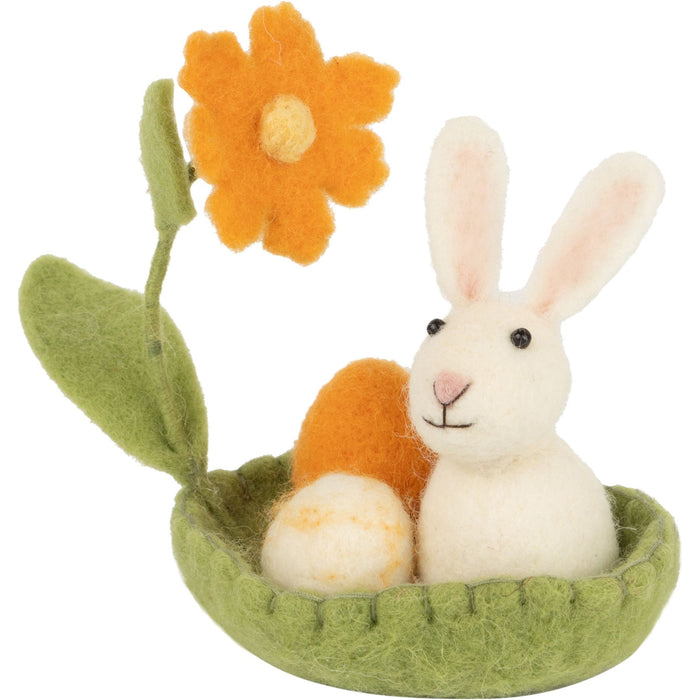 Felt Table Piece Bunny in Green Basket