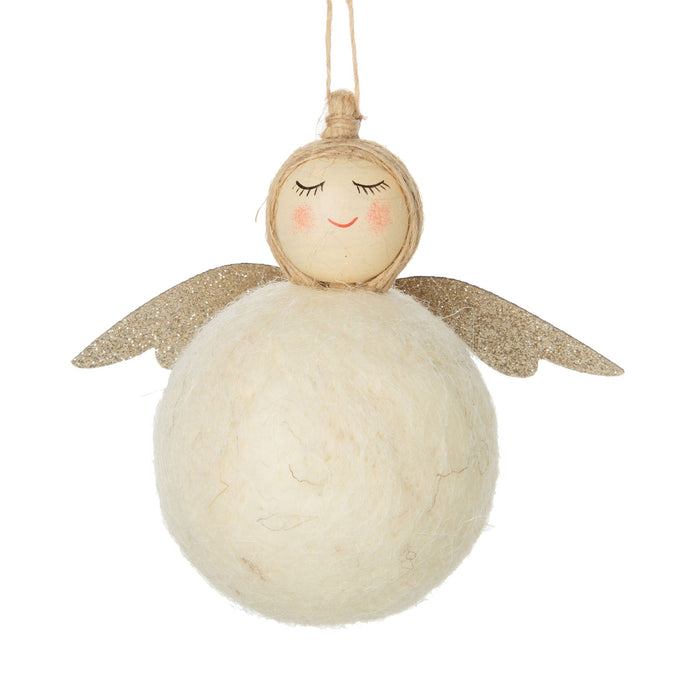 Felt Ball Angel Ornament