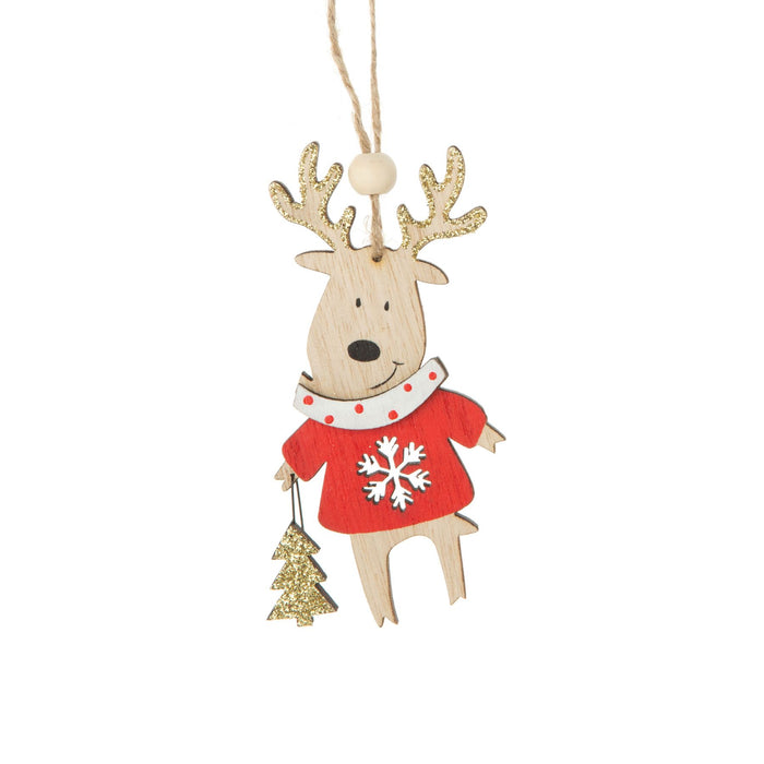 Wood Reindeer Ornaments