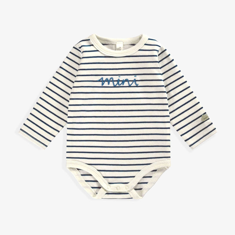 Bodysuit Cream with Blue Stripes