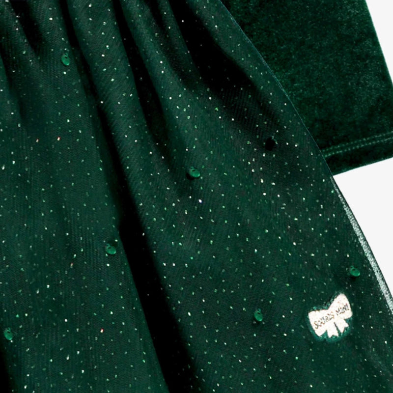 Green Dress in Velvet + Sequin