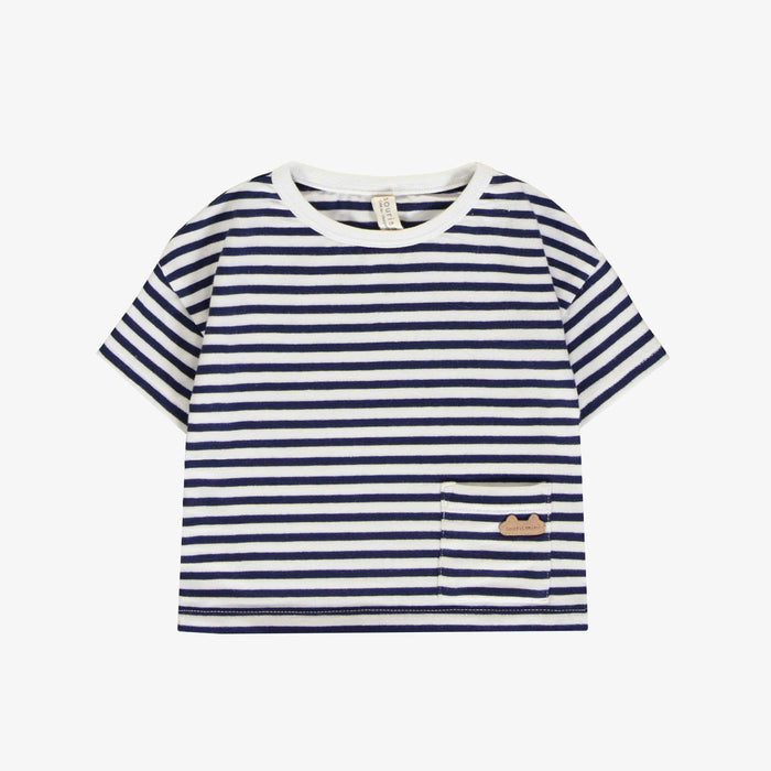Organic Navy + White Striped Short Sleeve T-Shirt
